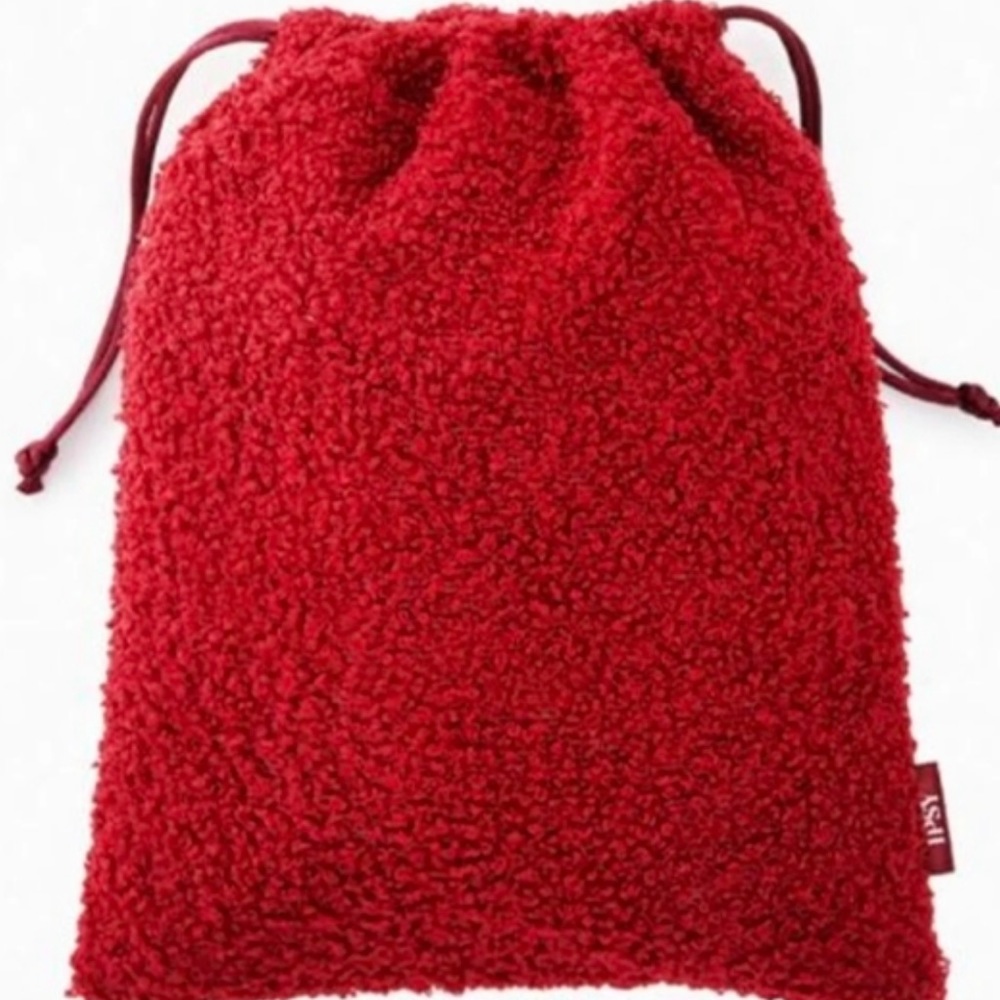 Ipsy Red Fuzzy Glam Pouch Bag